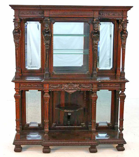 Rosewood Collectors Cabinet Rosewood Collectors Cabinet with Original Paper Label