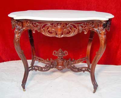J JW Meeks Rococo Laminated Rosewood Table