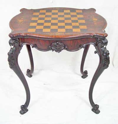 J & JW Meeks Laminated Rosewood Marble Top Table