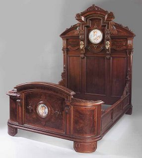 Pottier and Stymus Labeled Walnut Bedstead