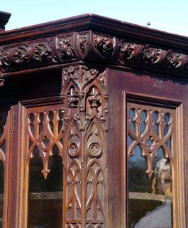 Oak Gothic Toby/Tobey China Cabinet