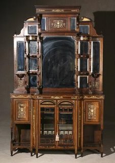 Victorian Bone Marquetry Rosewood Side Cabinet