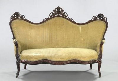 Alexander Roux "A Rose" Pattern Sofa and Chair