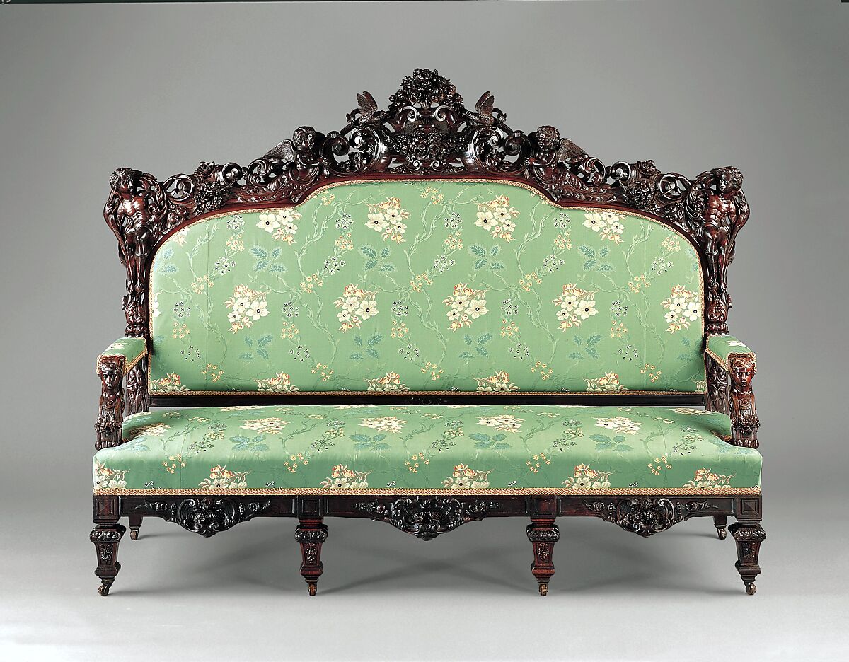Julius Dessoir carved rosewood sofa, New York Crystal Palace suite, 1853 (Metropolitan Museum of Art)