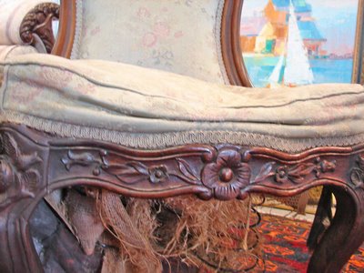 Early John Henry Belter Applied Crest Chair