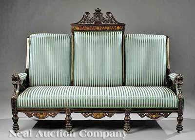 Charles Tisch Aesthetic Inlaid Sofa