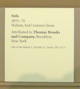 Philadelphia Art Museum Attributes Sofa To Thomas Brooks