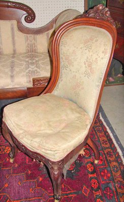 Early John Henry Belter Applied Crest Chair