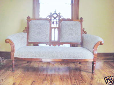 Eastlake Settee with Gothic Details