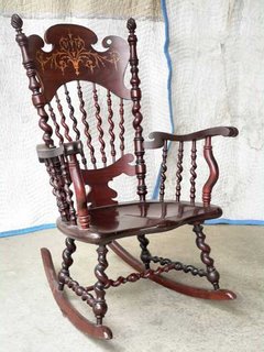George C. Flint Spiral Turned 1890s Rocker