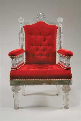 Baccarat Style Glass Throne Chair