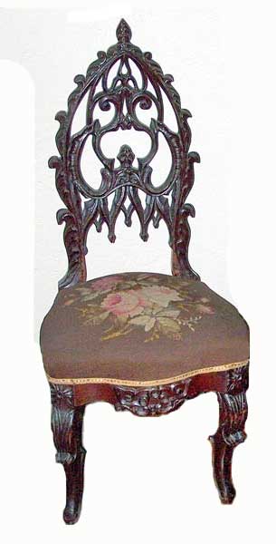 Victorian Transitional Sidechair - Gothic Revival Meets Rococo Revival