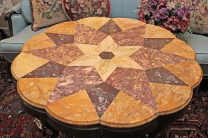 multi-colored marble top Rococo center parlor table multi-colored marble top Rococo center parlor table