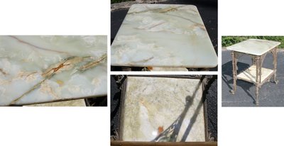 1880s/1890s Onyx and Metal Parlor Table