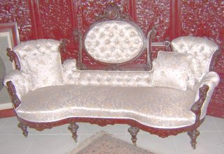 John Jelliff Sofa with Carved Bust Armrests