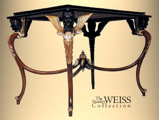 Mahogany NeoClassical Center Table w/ Caryatid Figures