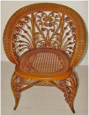 1890s Victorian Wicker Chair in Excellent Natural Condition